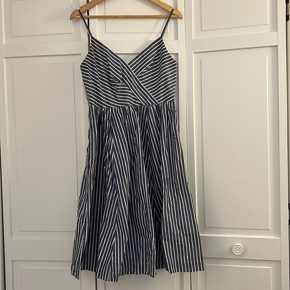 J.Crew fit and flare pinstripe dress